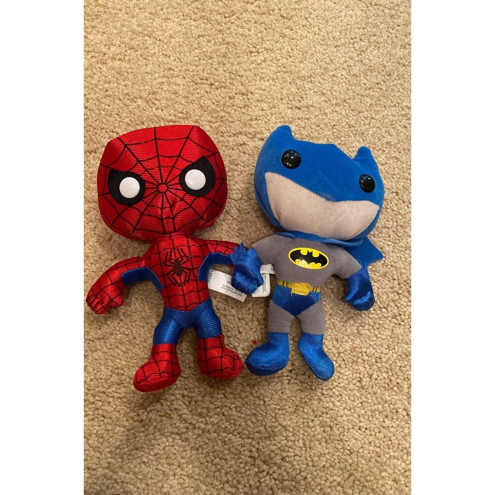 Spiderman and Batman plush